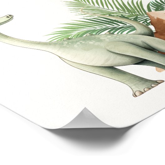 恐竜の孵化近く赤ちゃんシャワーへようこそ ポスター (角)