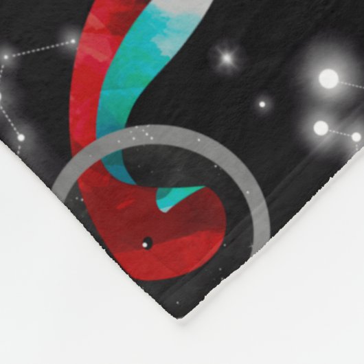 恐竜の宇宙飛行士水彩宇宙キッズディノ フリースブランケット (角)