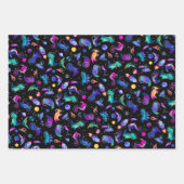 恐竜の宇宙飛行士水彩宇宙ディノ誕生日 ラッピングペーパーシート (正面3)