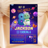 恐竜の宇宙飛行士8誕生日招待状 招待状