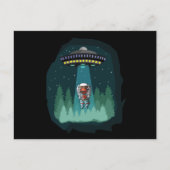 恐竜の宇宙飛行士UFOのTレックス シーズンポストカード (正面)