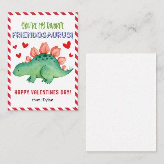 恐竜の小さな教室のバレンタイン子供へカード ノートカード