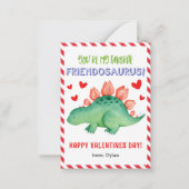恐竜の小さな教室のバレンタイン子供へカード ノートカード (正面)