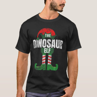 恐竜の小妖精や小人クリスマスプレゼント衣装マッチングファミ Tシャツ