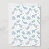 恐竜の少年のベビー写真誕生のお知らせ 案内状 (裏面)