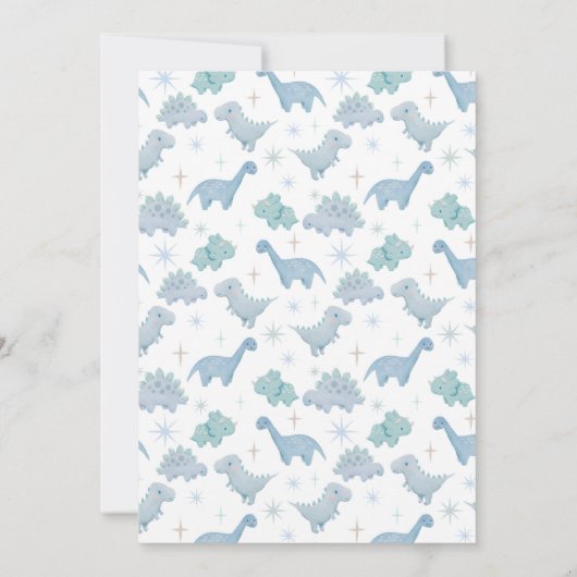 恐竜の少年のベビー写真誕生のお知らせ 案内状 (裏面)