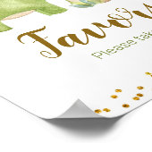 恐竜の少年の水色の好意のサイン ポスター (角)