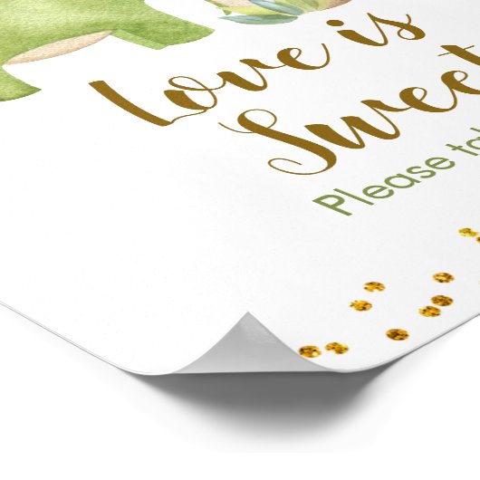 恐竜の少年の水色の愛は甘いサイン ポスター (角)