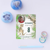 恐竜の少年の誕生日パーティーの写真予算 チラシ (シングル)