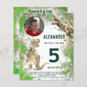 恐竜の少年の誕生日パーティーの写真 (正面/裏面)