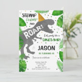 恐竜の少年の誕生日パーティー 招待状 (スタンド正面)