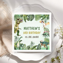 恐竜の少年の3rd誕生日パーティー