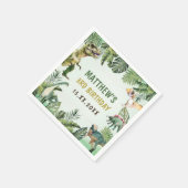 恐竜の少年の3rd誕生日パーティー スタンダードカクテルナプキン (角)