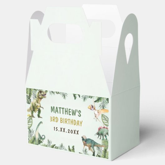 恐竜の少年の3rd誕生日パーティー フェイバーボックス (オープン)