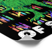 恐竜の少年ガールズガールズキッズ学生Tレックス100日 ポスター (角)