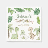 恐竜の少年グリーンの誕生日 スタンダードカクテルナプキン (正面)