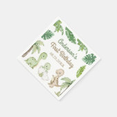 恐竜の少年グリーンの誕生日 スタンダードカクテルナプキン (角)