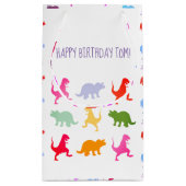 恐竜の少年パーティーフラッグカスタム スモールペーパーバッグ (裏面)