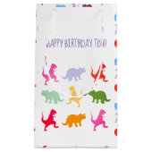 恐竜の少年パーティーフラッグカスタム スモールペーパーバッグ (正面)
