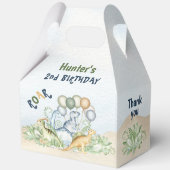 恐竜の少年ブルーグリーン第1回2回目の誕生日ラージ フェイバーボックス (裏面)