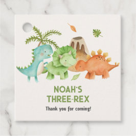 恐竜の少年誕生日メッセージカードトレックスステゴサウルス フェイバータグ