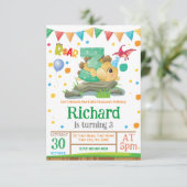 恐竜の少年3rd誕生日招待状 招待状 (スタンド正面)