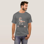 恐竜の少年4誕生日4歳 Tシャツ (正面フル)