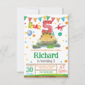 恐竜の少年5th誕生日招待状 招待状 (正面)