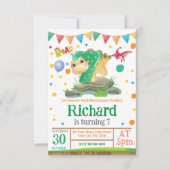 恐竜の少年7誕生日招待状 招待状 (正面)