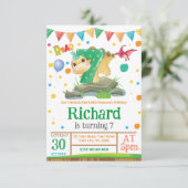 恐竜の少年7誕生日招待状 招待状 (スタンド正面)