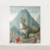 恐竜の山の花のパーソナライズされたタペストリー タペストリー (正面)