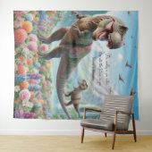 恐竜の山の花のパーソナライズされたタペストリー タペストリー (インサイチュ(横))