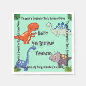 恐竜の岩の誕生日パーティー スタンダードカクテルナプキン (正面)