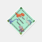 恐竜の岩の誕生日パーティー スタンダードカクテルナプキン (角)