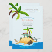 恐竜の島の誕生日パーティー 招待状 (正面/裏面)
