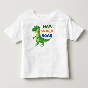 恐竜の幼児用ロアルTシャツ ナップスナック トドラーTシャツ