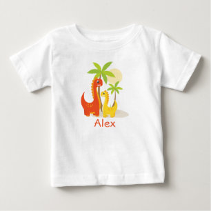 恐竜の幼児用誕生日カスタマイズTシャツ ベビーTシャツ