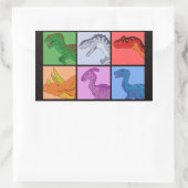 恐竜の広場 長方形シール (バッグ)