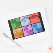 恐竜の広場 長方形シール (封筒)