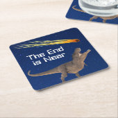 恐竜の廃墟は大惨事に近い スクエアペーパーコースター (アングル)