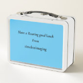 恐竜の弁当箱と学校用品は メタルランチボックス (裏面)