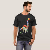恐竜の形をしたフローラグラフィック花模様Dino Tシャツ (正面フル)