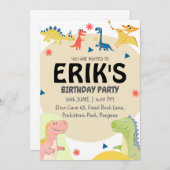 恐竜の恋人6th誕生日パーティー 招待状 (正面/裏面)