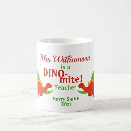 恐竜の恐竜の先生鑑賞 コーヒーマグカップ (中央)