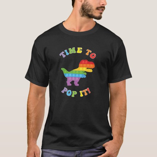 恐竜の恐竜の時間ポップ・アートのを守れ！ Tシャツ (正面)