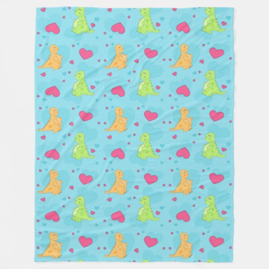 恐竜の愛 フリースブランケット (正面)