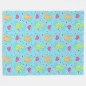 恐竜の愛 フリースブランケット (正面(横))