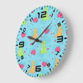 恐竜の愛 ラージ壁時計 (傾斜)