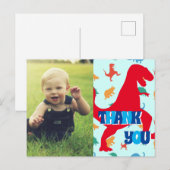 恐竜の感謝ポストカード 子供向け ポストカード (正面/裏面)