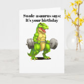 恐竜の折りたたみグリーティングカード カード (黄色い花)